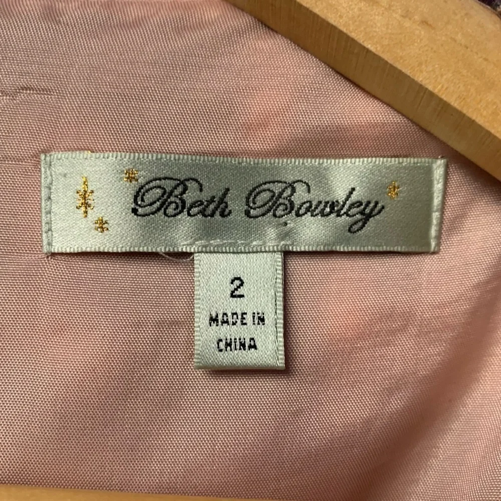 Beth Bowley Sleeveless Cotton‎ Silk Printed Sheath Dress in Pink Black Size 2